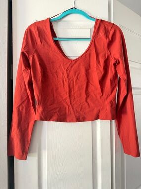 lululemon Align V-Neck Long Sleeve Crop Top - Red